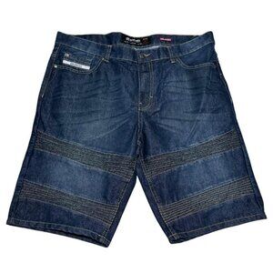 Y2K Ecko Unltd Baggy Logo Dark Wash Jean‎ Shorts Men’s 36